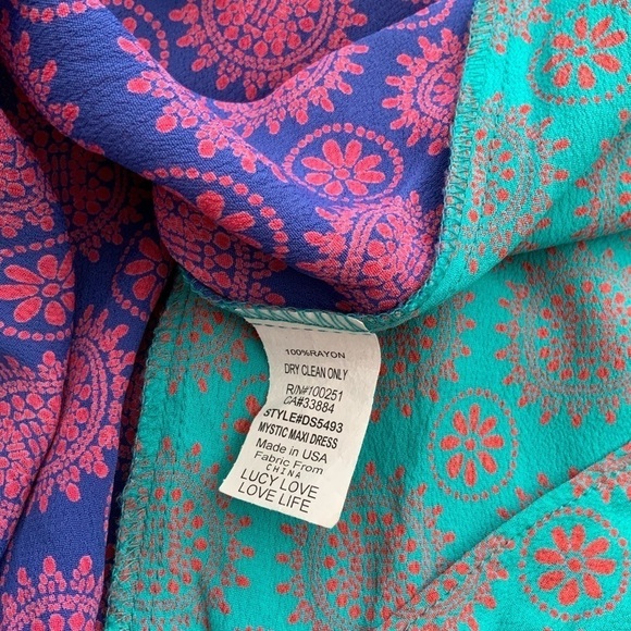 Lucy Love Mystic Red and Blue Print Maxi Dress - Picture 5 of 8